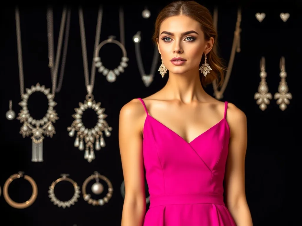 Jaka biżuteria do fuksjowej sukienki?